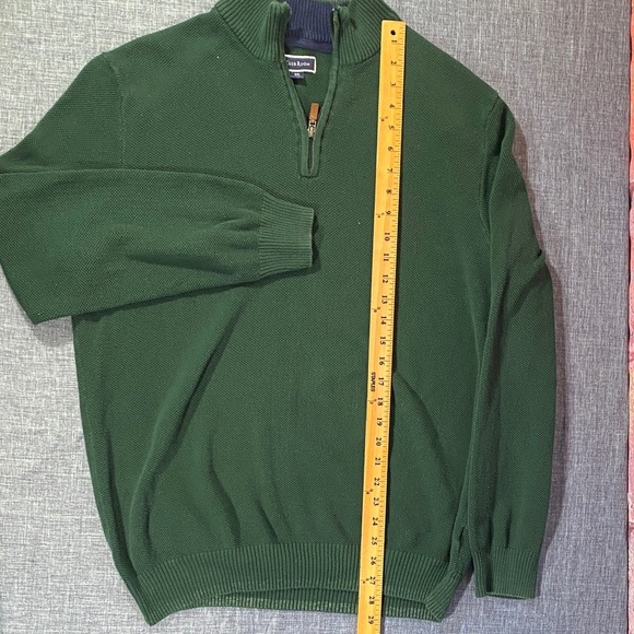 Club Room Men’s XXL Green Quarter-Zip Sweater 100% Cotton Knit Pullover - Picture 8 of 8